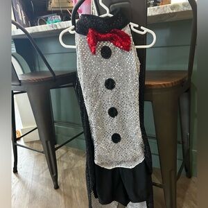 Sequin Penguin Costume with Red Bow Xs